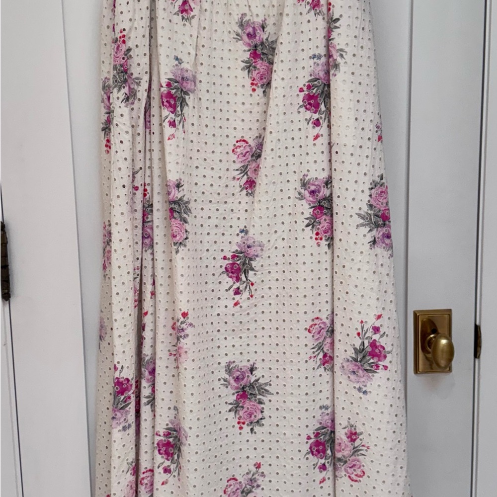 LoveShackFancy Cream Floral Maxi Skirt - Picture 2 of 6